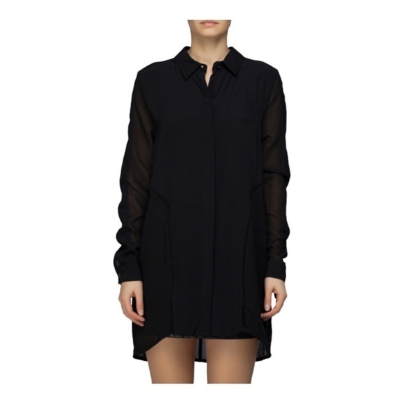 MINKPINK Hour Of Darkness Black Tunic Shirt Size Small - Picture 1 of 7